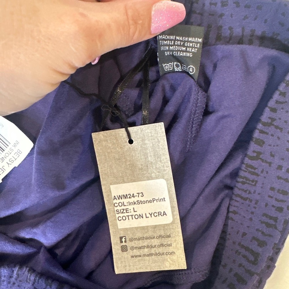 Matthildur $180 Flowy Goth High Low Maxi Skirt Cotton Lycra Purple Large NEW - Picture 7 of 10